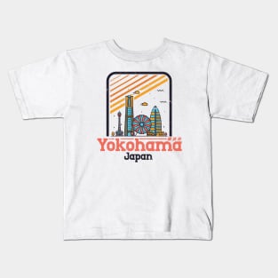 Yokohama, Japan City Vintage Kids T-Shirt